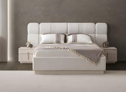 Elegantes Schlafzimmer-Set mit modernem Bett und Nachttischen Hochwertig Möbel