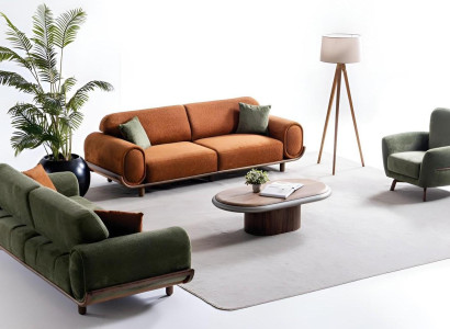 Elegante Wohnzimmer Couchgarnitur Designer 3-Sitzer Sofas Sessel