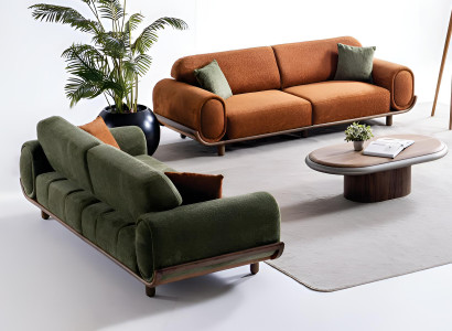 Modernes Wohnzimmer Sofa-Set Designer Polstercouchen 2x 3-Sitzer