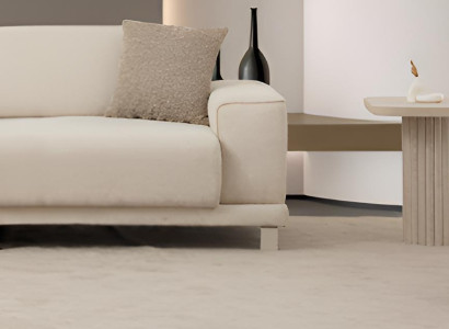 Luxuriöses Beiges Wohnzimmer-Set – 3-Sitzer Sofa, Beistelltisch und Sessel