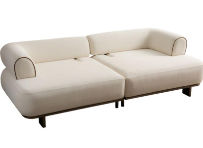 Moderner Beiger 3-Sitzer Stoffsofa Edle Wohnzimmer Polstercouch