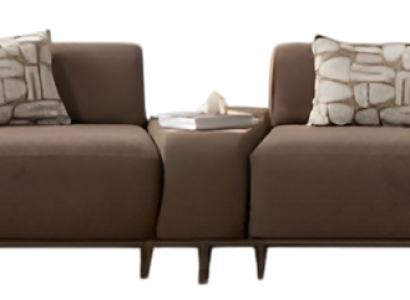 Brauner Wohnzimmer Textil 4-Sitzer Moderne Wohnzimmer Polstersofas