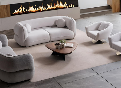 Graues Modernes Sofa-Set 3-Sitzer Sofas Sessel Edle Wohnzimmermöbel