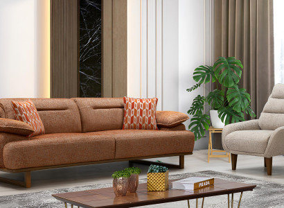 Luxuriöse Wohnzimmer Garnitur Designer 3-Sitzer Polstersessel 2tlg