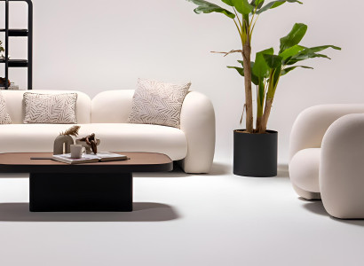 Modernes Wohnzimmer-Set Stilvoller 3-Sitzer Edler Polstersessel 2tlg