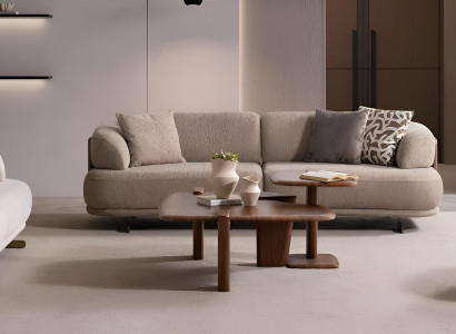 Stilvolle Wohnzimmer Sofagarnitur 2x Dreisitzer Moderner Sessel