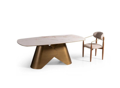 Eleganter Küchentisch Stilvoller Esszimmertische Metallfuß Möbel