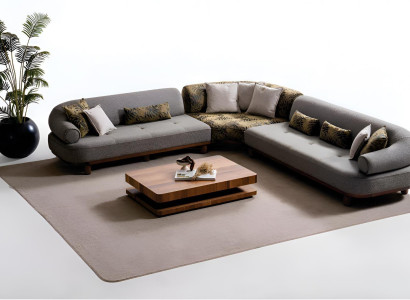 Luxuriöses Ecksofa Modernes Design Eckcouch Wohnzimmer L-Sofa