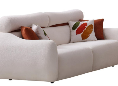 Modernes weißes Sofa mit bunten Kissen Komfort und Stil Hochwertig Möbel