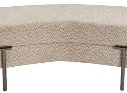 Designer Beige Sitzbank Luxuriöse Metallfüße Edle Beistellbank