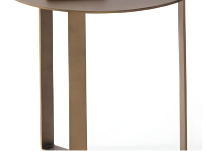 Moderner runder Beistelltisch mit Metallrahmen in bronze-gold