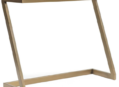 Eleganter Konsolentisch mit goldfarbenem Metallrahmen und Glasplatte