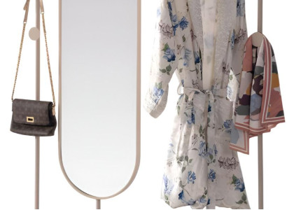 Garderobenständer mit Spiegel und praktischen Aufbewahrungsfächern