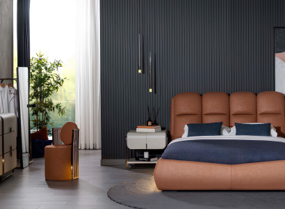 Exklusives Schlafzimmer Set Bett Nachttische Schminktisch und Hocker