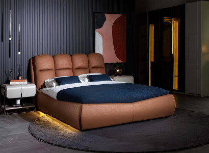 Edle Schlafzimmer Möbel Doppelbett Kleiderschrank 2x Nachttische