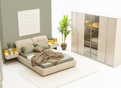 Elegantes 4-tlg. Set: Bett, Nachttische & Kleiderschrank für Ihr Schlafzimmer