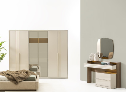 Elegantes 3-tlg. Schlafzimmer-Set mit Stauraum und Spiegel für Ihr Zuhause