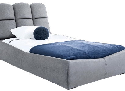 Komfortables Graues Einzelbett Designer Polsterbetten Holzgestell