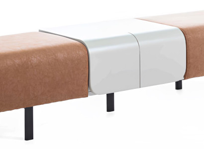 Elegante Braune Sitzbank Leder Beistellbank Wohnzimmer Sitzmöbel