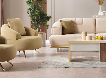 Modernes Möbelset mit Sofa und 2 Sesseln für das Wohnzimmer