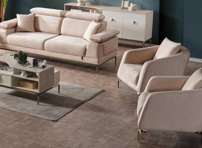 Möbelset mit 1 Dreisitzersofa und 2 Sesseln für das Wohnzimmer