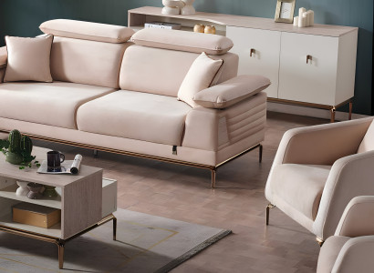 Modernes Set mit einem Dreisitzersofa und Sessel für elegantes Interieur