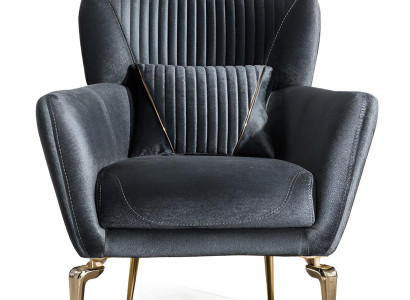 Eleganter Schwarzer Sessel Stilvoller Wohnzimmer Polstersessel