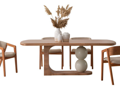 Moderner Essstuhl aus Holz mit Polsterung und stilvollem Design luxuriöse Möbel