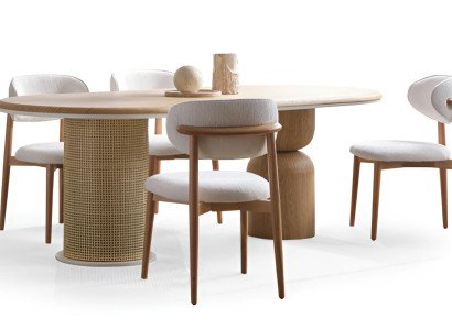 Eleganter Stuhl mit Holzgestell und Polsterung  Weiß luxuriöse Hochwertig Möbel