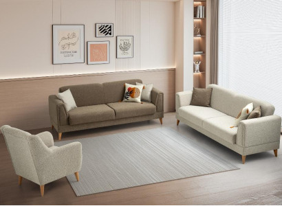 Elegante Sitzgarnitur Designer Wohnzimmer Couchen Edler Sessel 3tlg