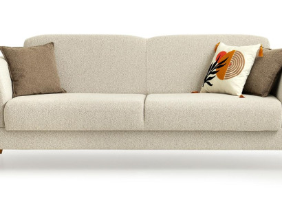 Eleganter Wohnzimmer Dreisitzer Designer Polstercouch Holzgestell
