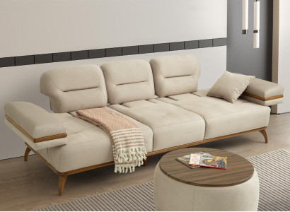 Stilvolles Beiges Sofa Designer Polster 3-Sitzer Wohnzimmer Couch