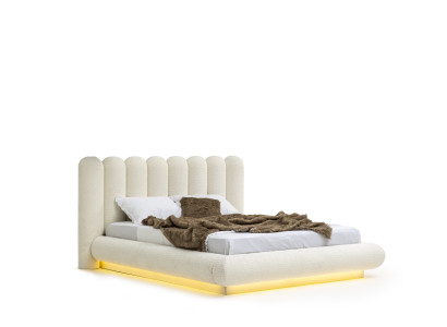 Modernes Doppelbett mit stabilem Rahmen und elegantem Design