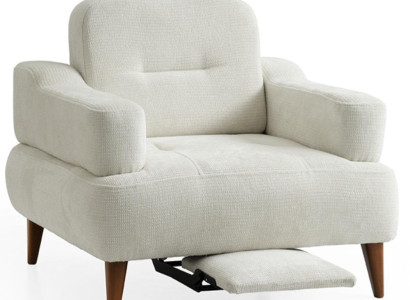Eleganter Weißer Sessel Relaxsessel Designer Polster Stoffsitzer