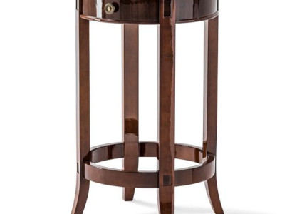 Elegante Konsole aus Holz mit Schublade und runder Tischplatte