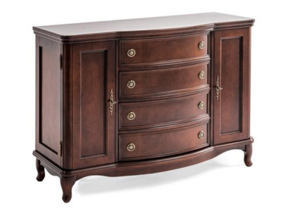 Klassisches Sideboard aus Holz mit Schubladen und seitlichen Türen