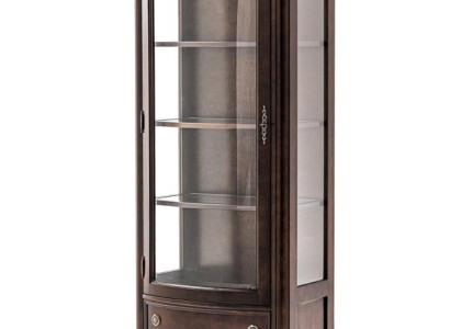 Klassische Vitrine aus Holz mit Schubladen und eleganten Glastüren