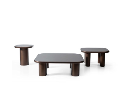 Designer Brauner Couchtisch-Set Stilvoller Holztische Kaffeetische