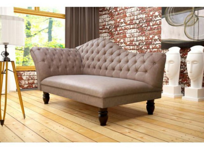 Leder Chesterfield-Sofa in Braun mit Stoffdetails und eleganten