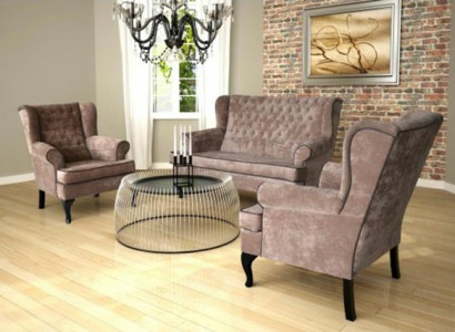 Leder Chesterfield-Sofa in Braun modern elegante Design