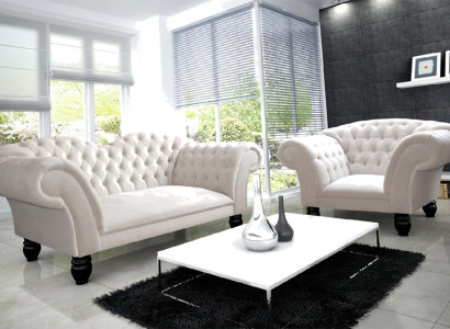 Leder Chesterfield Sofa in Braun modern elegant