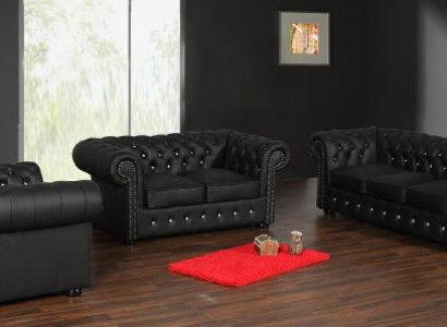 Chesterfield Ledersofa Sofagarnitur Komplette Sofa Couch Garnitur Ledersofa Neu