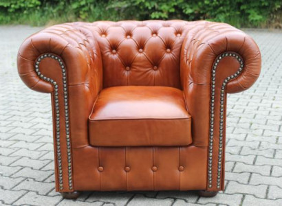 Chesterfield Sessel Couch Sofa Vollleder 1 Sitz Fernseh Lounge Relax Sessel Neu