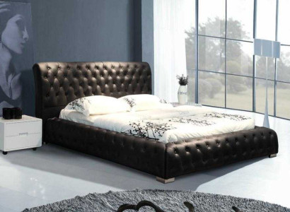 Chesterfield Polster Doppel Ehe Betten Modernes Designer Bett Leder Textil 9178B