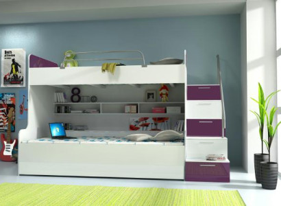 Doppelstockbett Etagenbett Bett Kinderbett Jugendbett Hochbett Neu Weiß/Blau