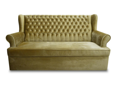 Garten Chesterfield-Leder-Sofa in Schwarz modern