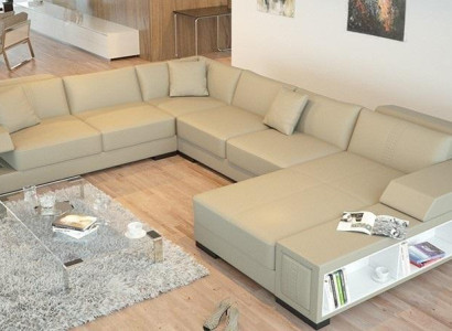 Ecksofa U Form Sofa Couch Polster Ecksofa Wohnlandschaft Ledersofa Badra 