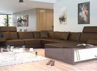 Ecksofa U Form Sofa Couch Polster Ecksofa Wohnlandschaft Ledersofa Badra 