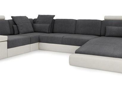 Wohnlandschaft Stoff Sofa Eck Sofa Couch Polster Garnitur U Form Stoff B-Grau