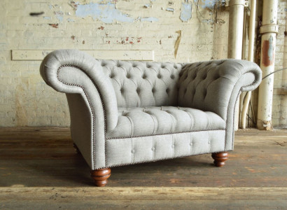 Chesterfield Sessel Fernseh Design Polster Sofa Couch Chesterfield Textil 378